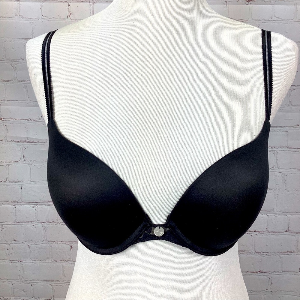 DKNY Black Push Up Lift Bra Women’s Size 32D Lace‎ Adjustable Straps
